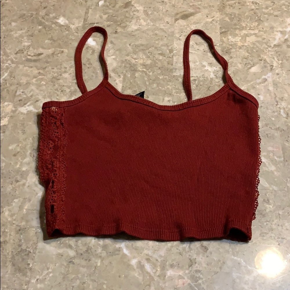 Tank top with lace side detail